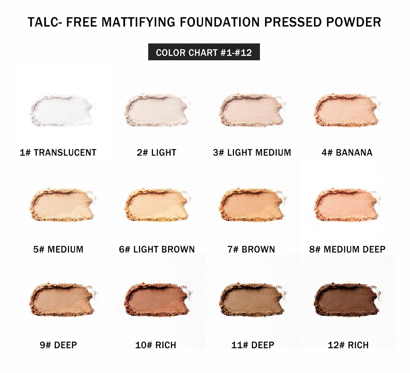 TALC- Free Mattifying Foundation Pressed Powder | FDA Registered Formula