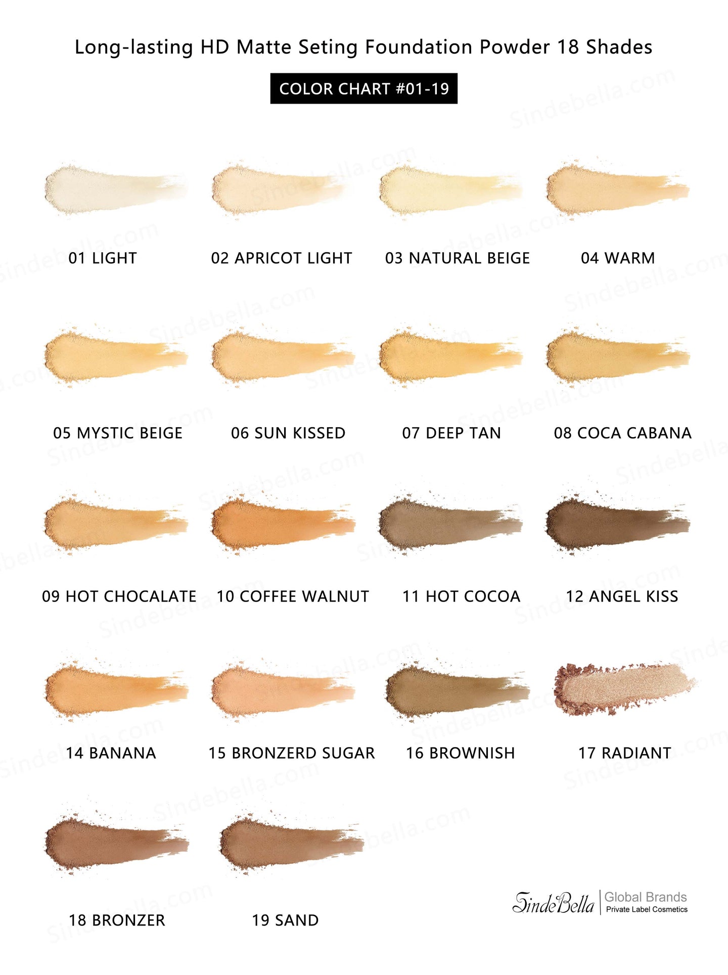 Long-lasting HD Matte Seting Foundation Powder 18 Shades - SindeBella Beauty Store