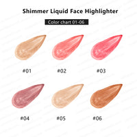 Shimmer vloeibare markeerstift voor het gezicht met applicator voor zachte kussens