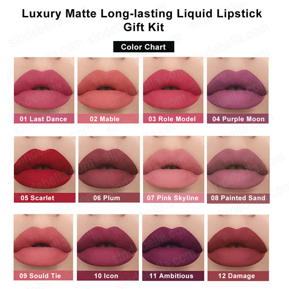 Kit de cadeaux de rouge à lèvres liquide mat longue tenue de luxe