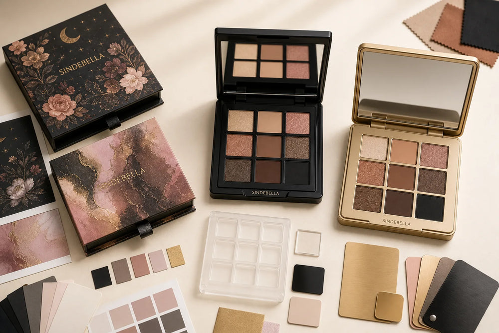 Eyeshadow textures and color cosmetics finishes