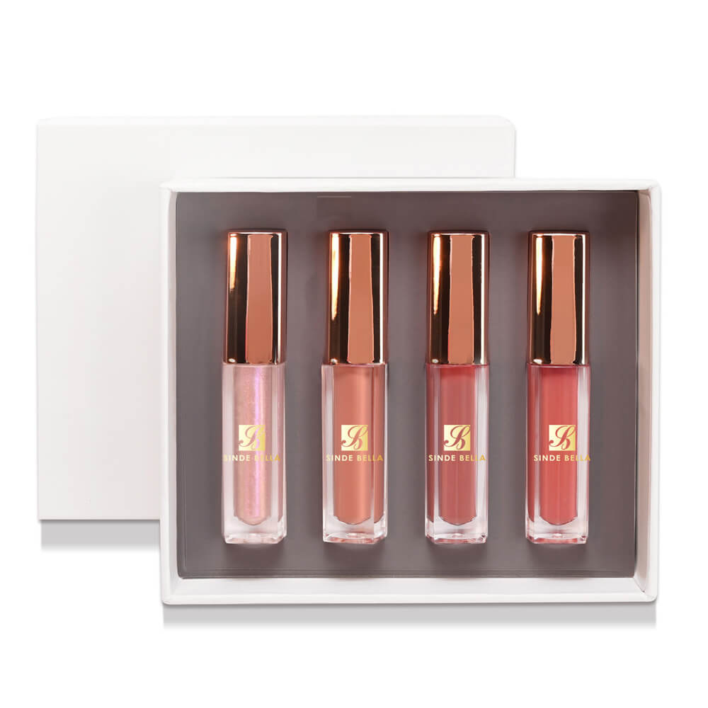 Coffret cadeau rouge à lèvres liquide mat et vernis à lèvres de luxe