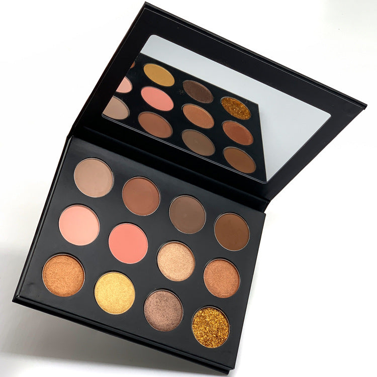 Paleta de Sombras de Ojos Mate y Brillantes de Aspecto Natural