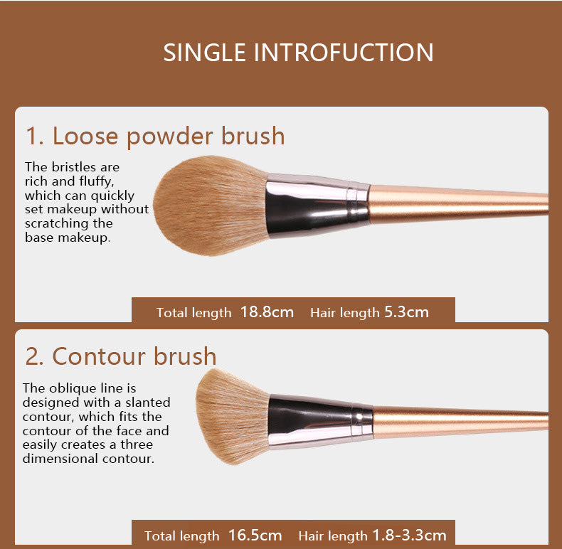 12 stuks Champagne Gold Professionele Make-up Borstel Set
