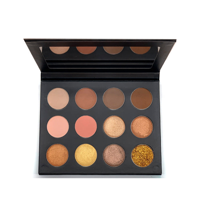 Paleta de Sombras de Ojos Mate y Brillantes de Aspecto Natural