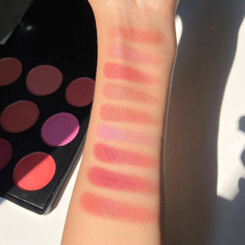Blush minéral mat en poudre, fard à joues brillant pour le visage
