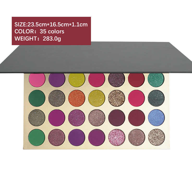 Palette de fards à paupières 35 couleurs de haute qualité (pack noir mat)