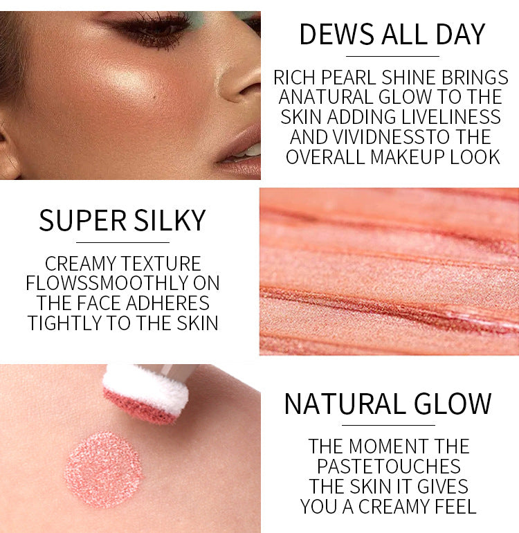 Shimmer vloeibare markeerstift voor het gezicht met applicator voor zachte kussens