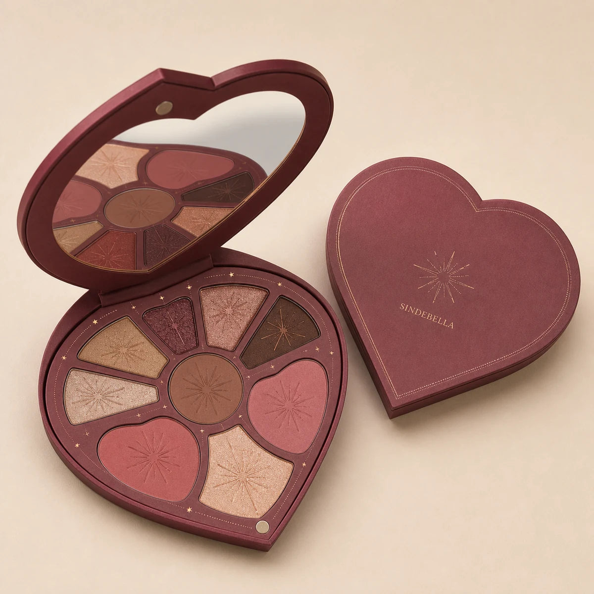 Heart-shaped radial palette made from custom rigid paperboard