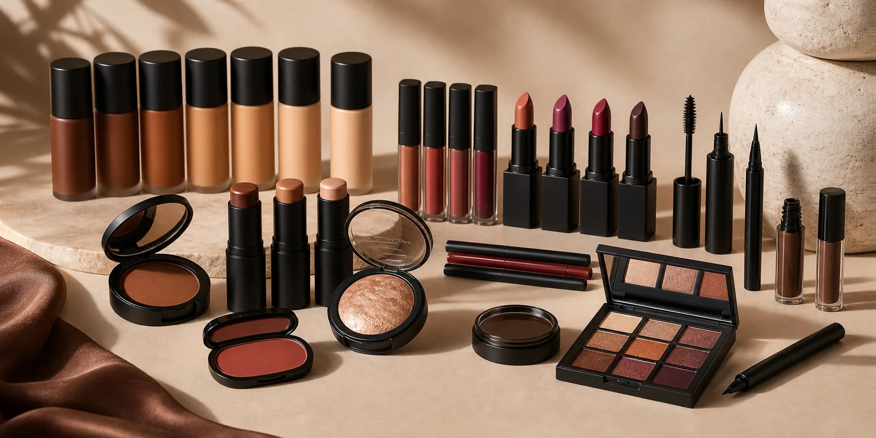 Private label color cosmetics shades and packaging