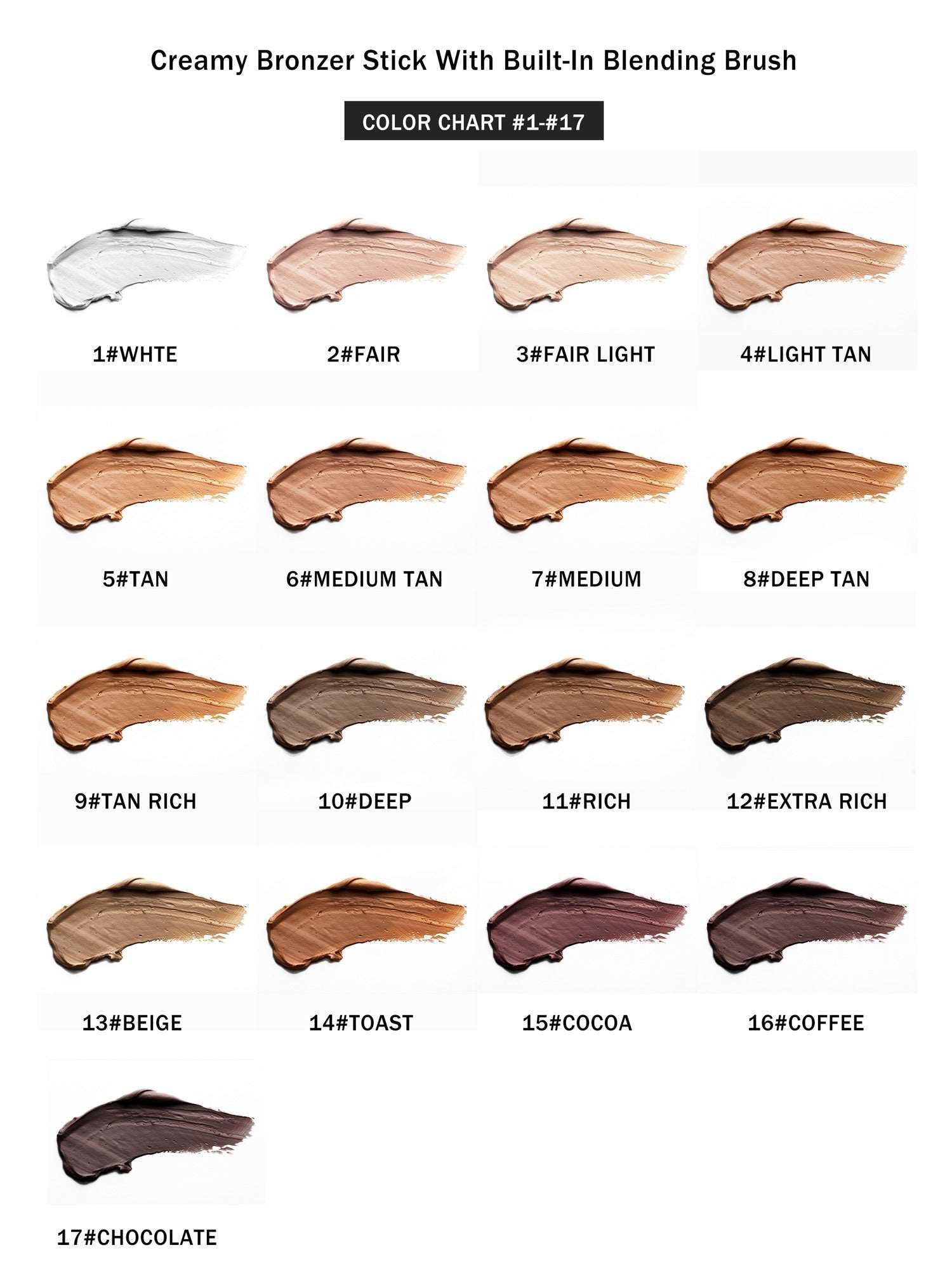 Bronzer Stick Sample Kit -10/15 shades