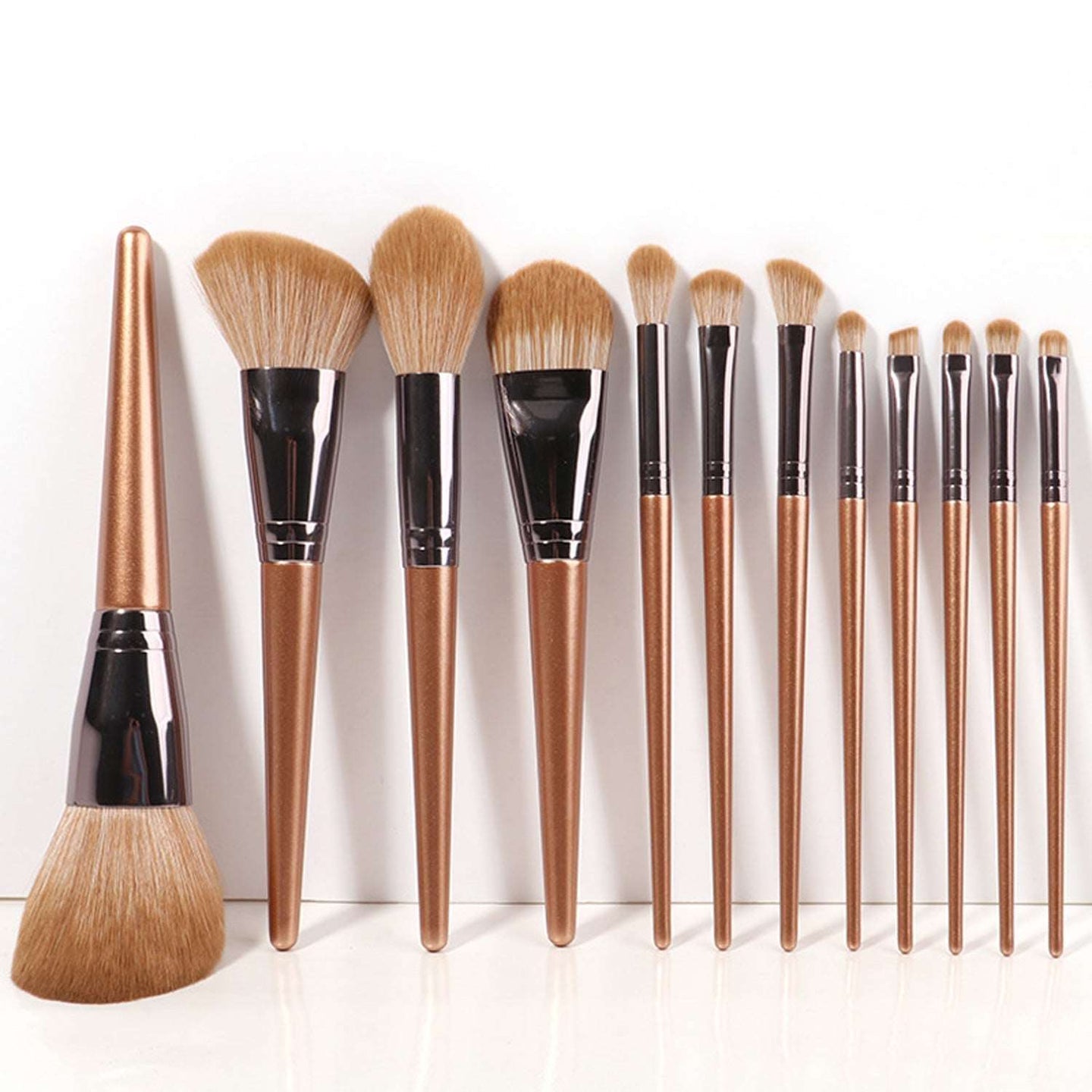 12pcs Champagne Gold Professional Makeup Brush Set