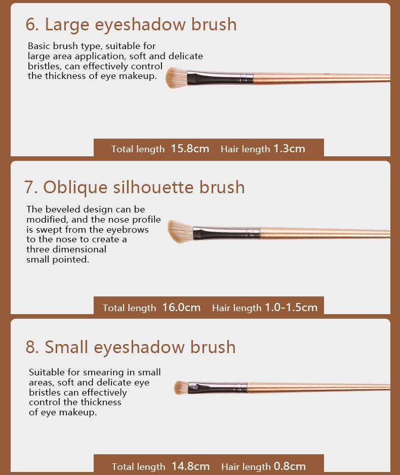 12pcs Champagne Gold Professional Makeup Brush Set