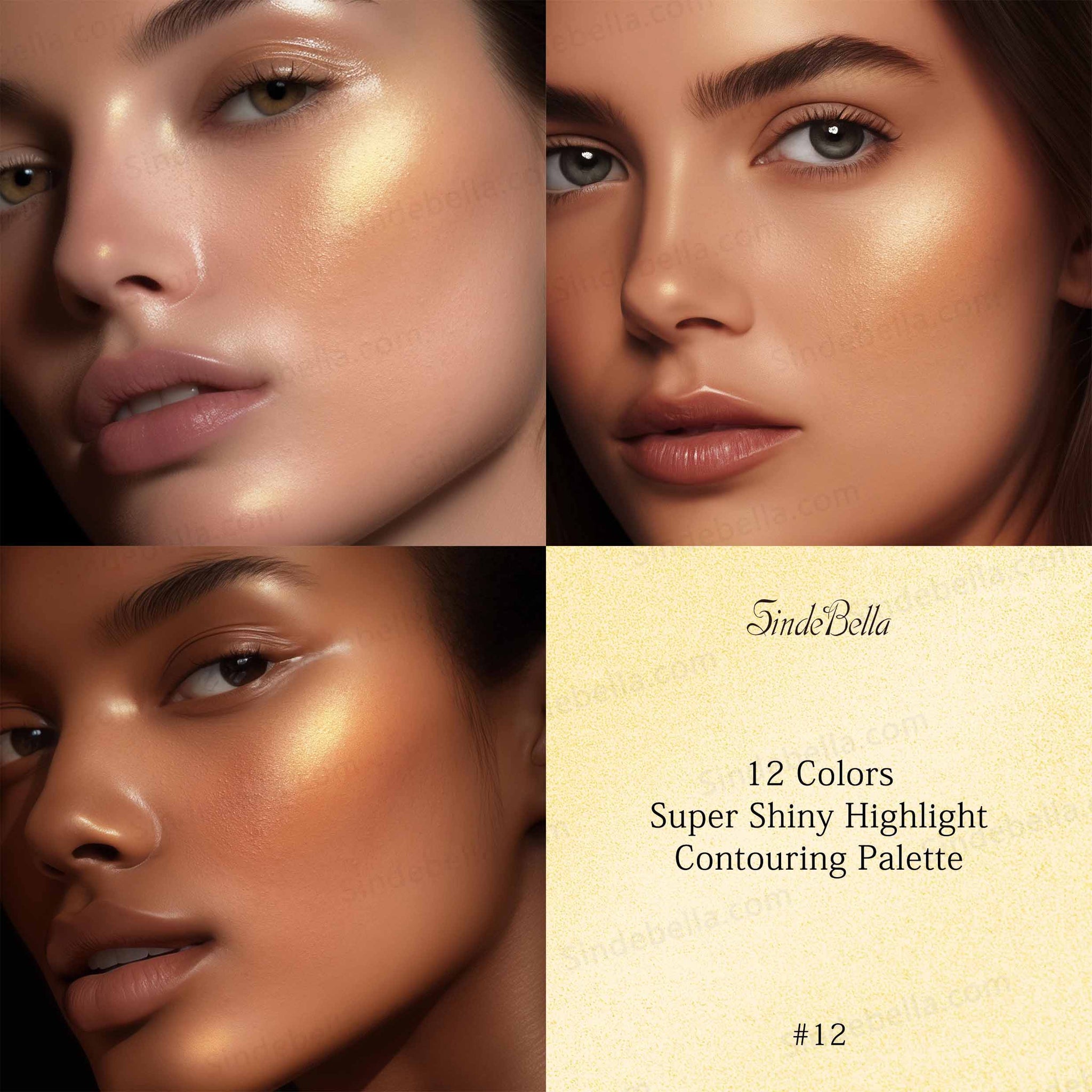 12 Colors Super Shiny Highlight Contouring Palette
