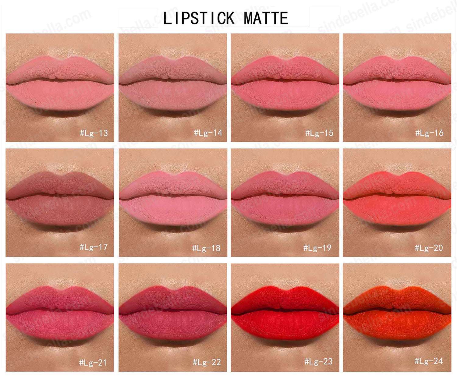 24 Shade Long-Lasting Super Matte Lipstick- Non parfume, Vegan