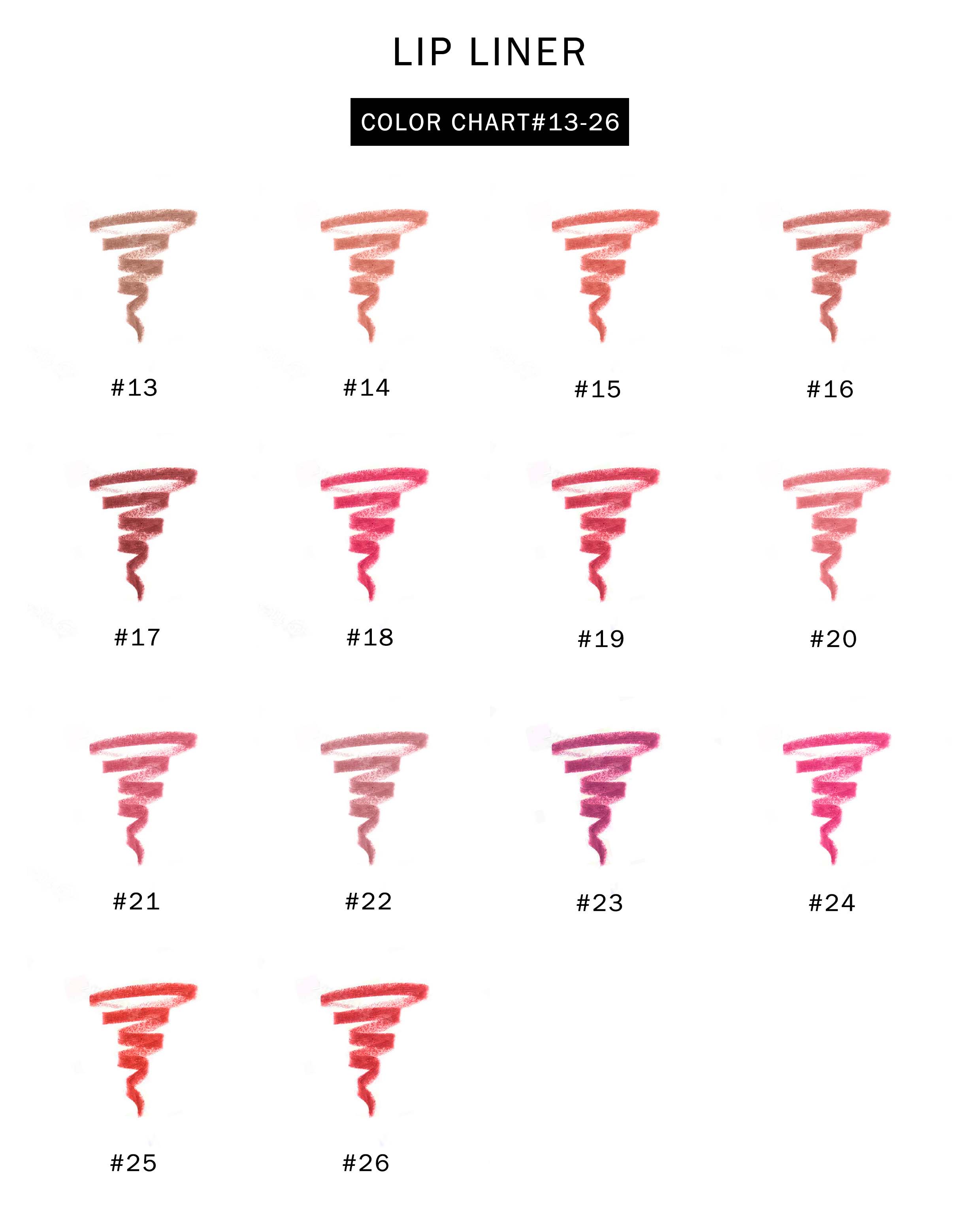 Lápiz de gel delineador de contorno de labios súper mate - 26 colores