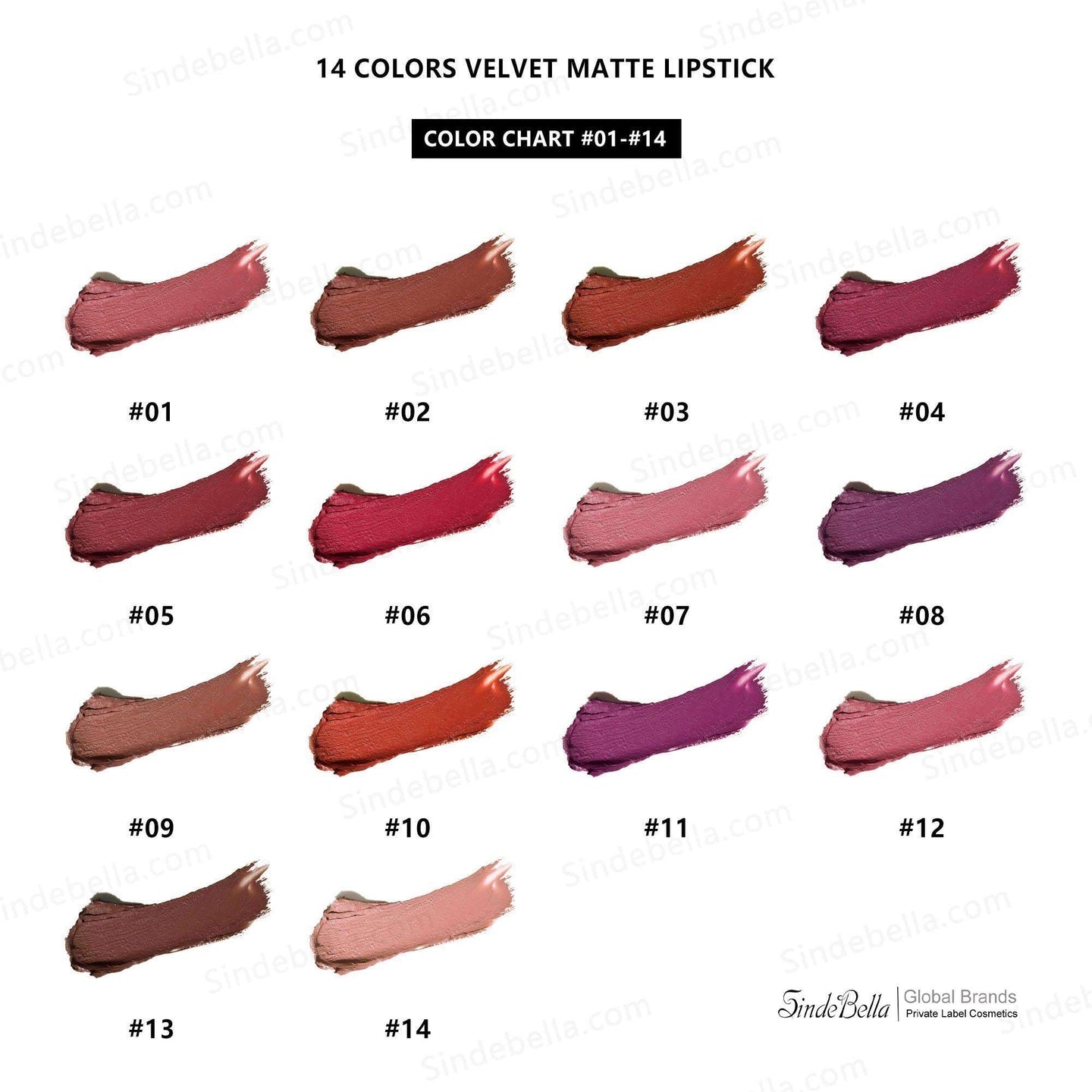 14 Colors Velvet Satin Matte Moisturizing Lipstick - SindeBella Beauty Store