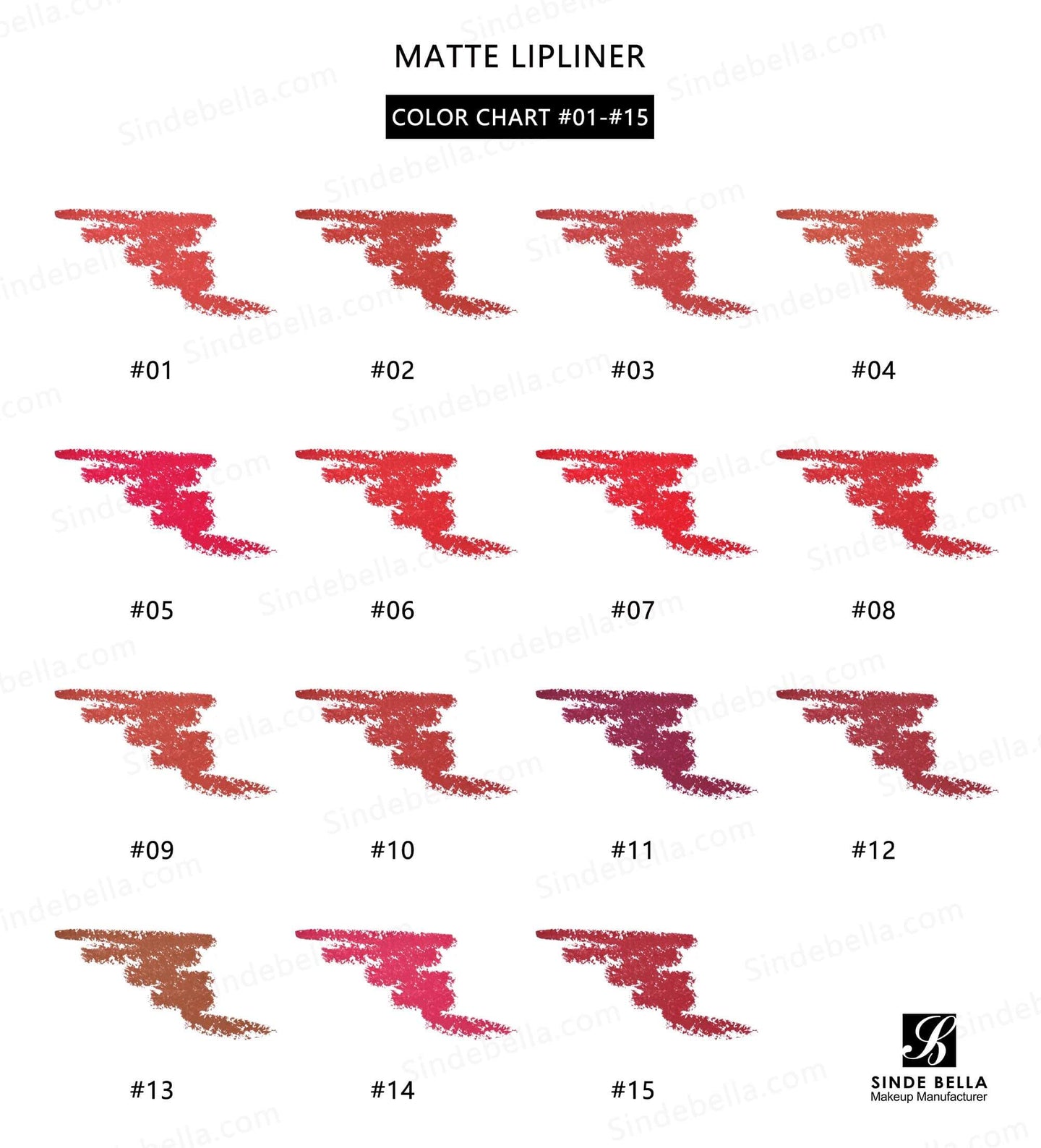 Weicher Matte Gel Lipliner Einziehbar -15 Farbtöne