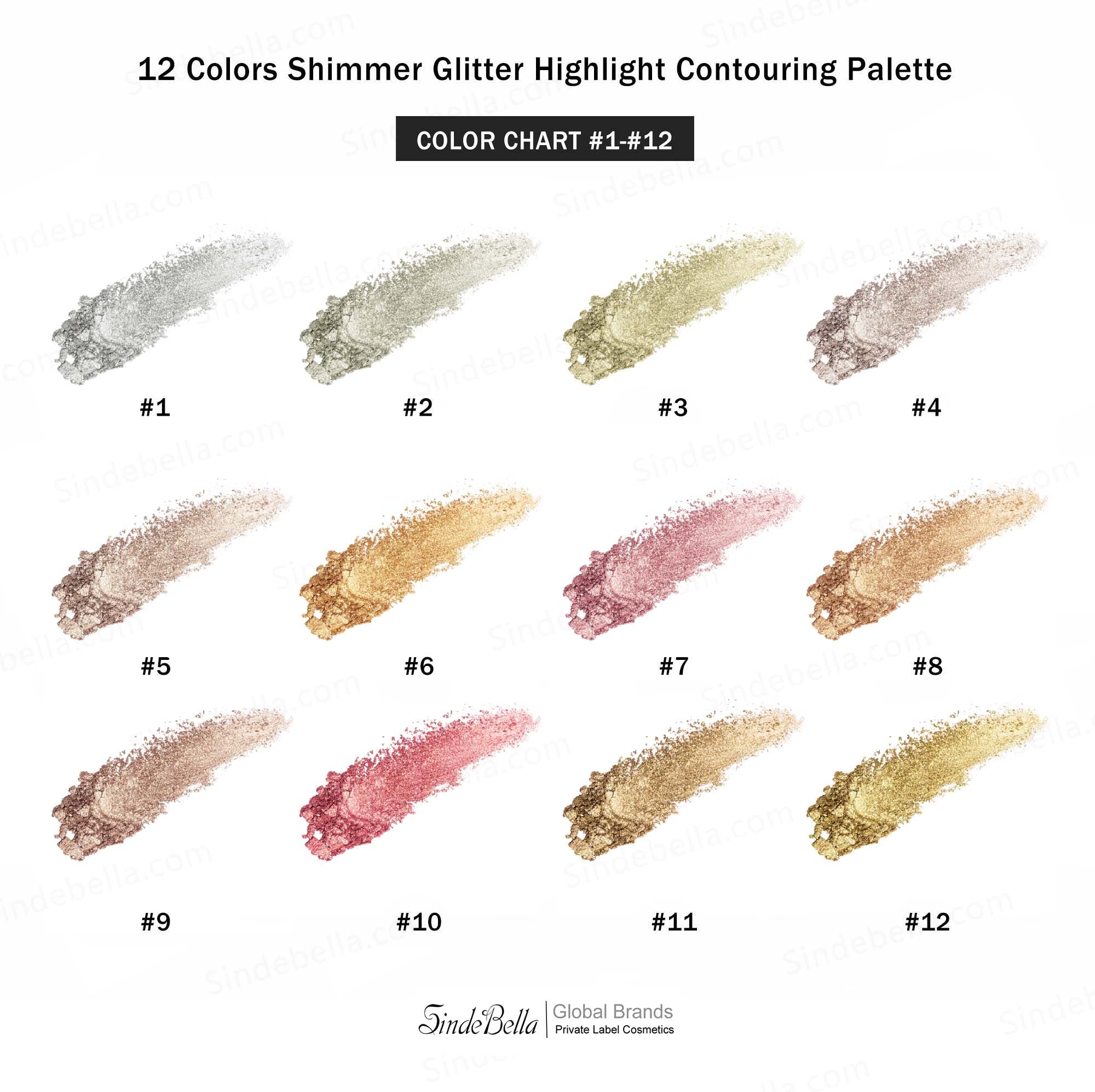 12 Farben Super Shiny Highlight Contouring Palette