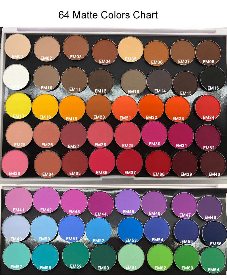 Eye Shadow Sampler Kit, Matte Collection-64 shades