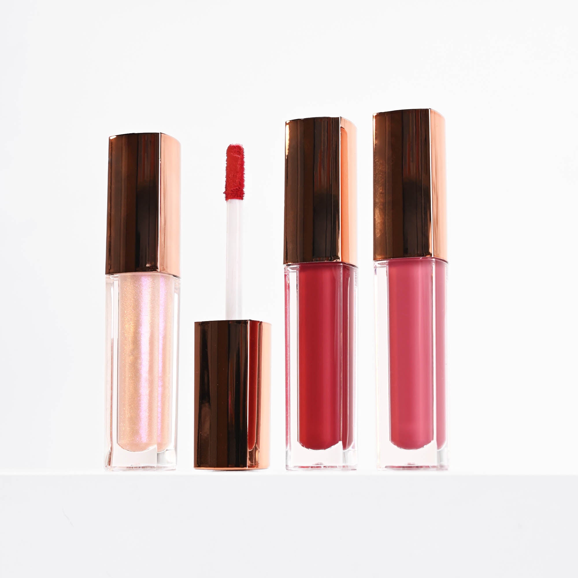 Coffret cadeau rouge à lèvres liquide mat et vernis à lèvres de luxe