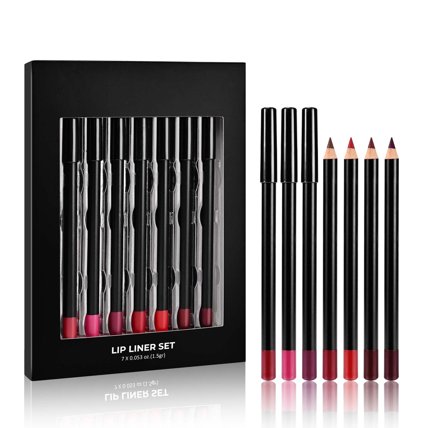 Matte vloeibare lippenstift en Lip Liner potlood make-up Set