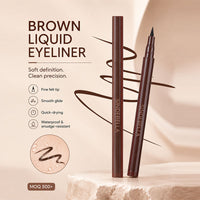 Professioneller wasserfester Flüssig-Eyeliner mit Tinte | Pinselfilzspitze