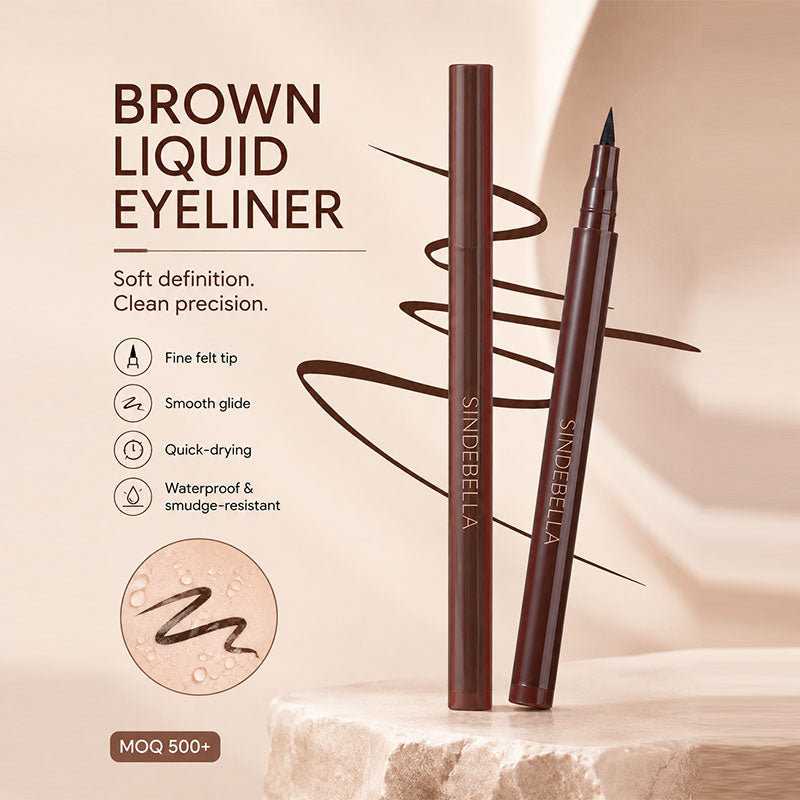 Professioneller wasserfester Flüssig-Eyeliner mit Tinte | Pinselfilzspitze