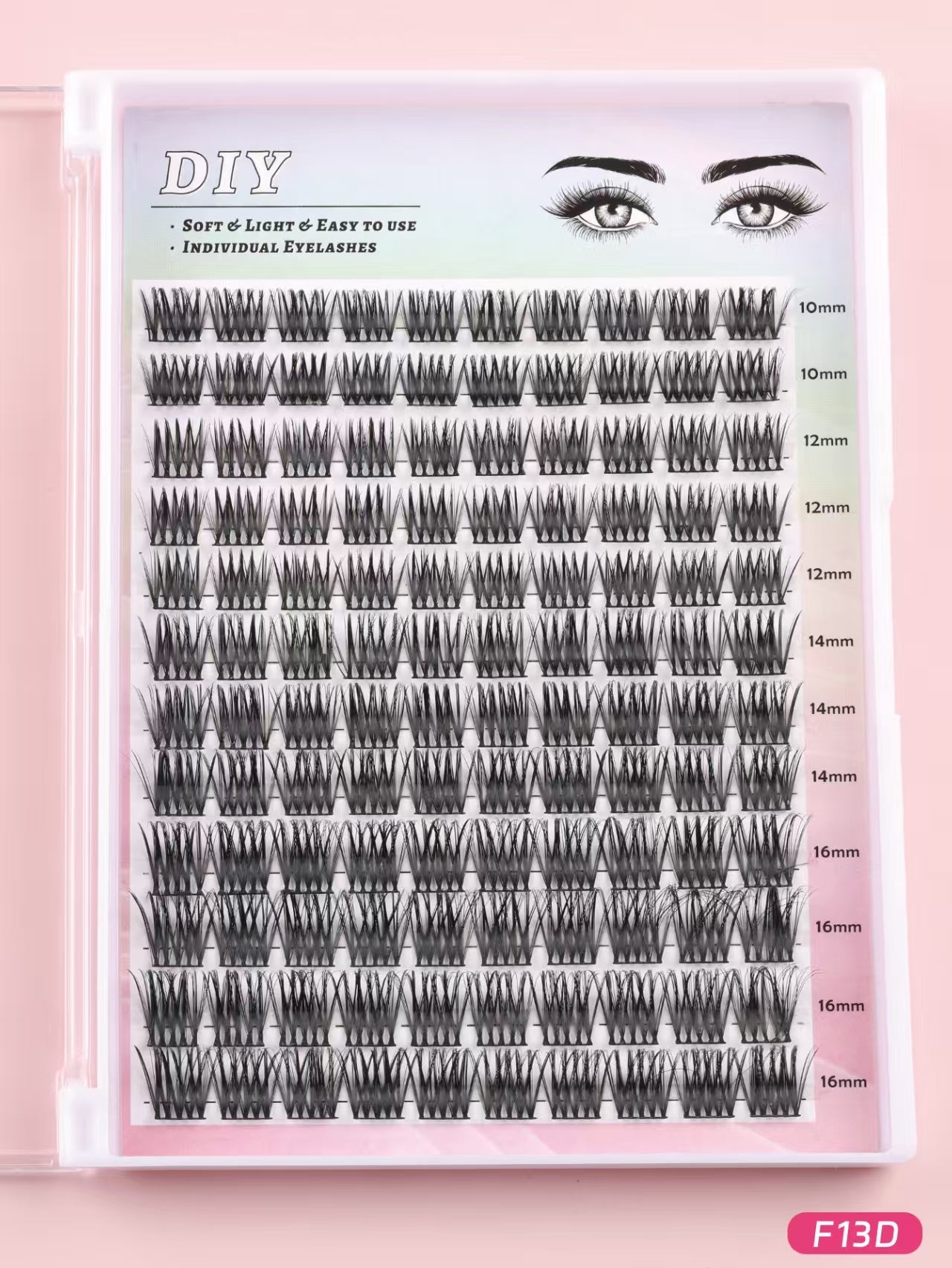 Ensemble d'échantillons de cils en faux vison de 15 mm