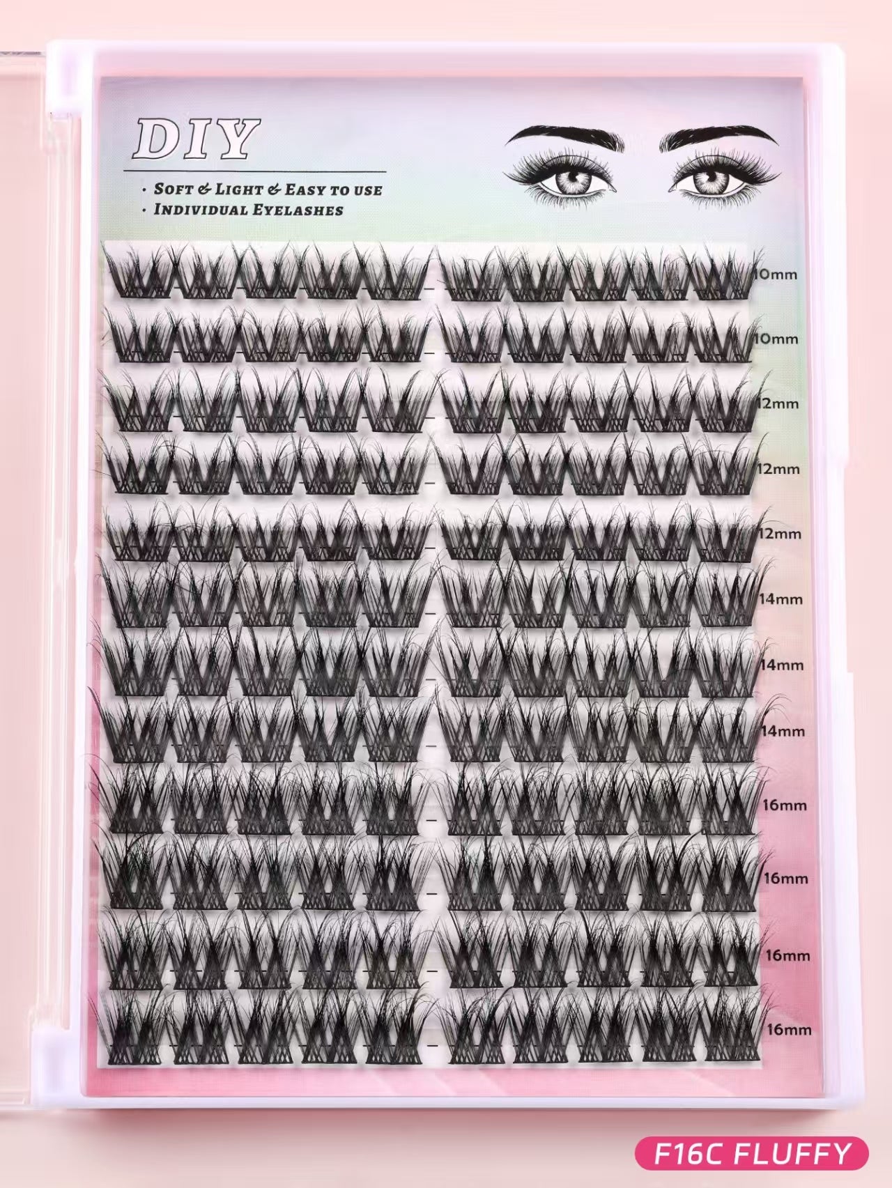 Ensemble d'échantillons de cils en faux vison de 15 mm