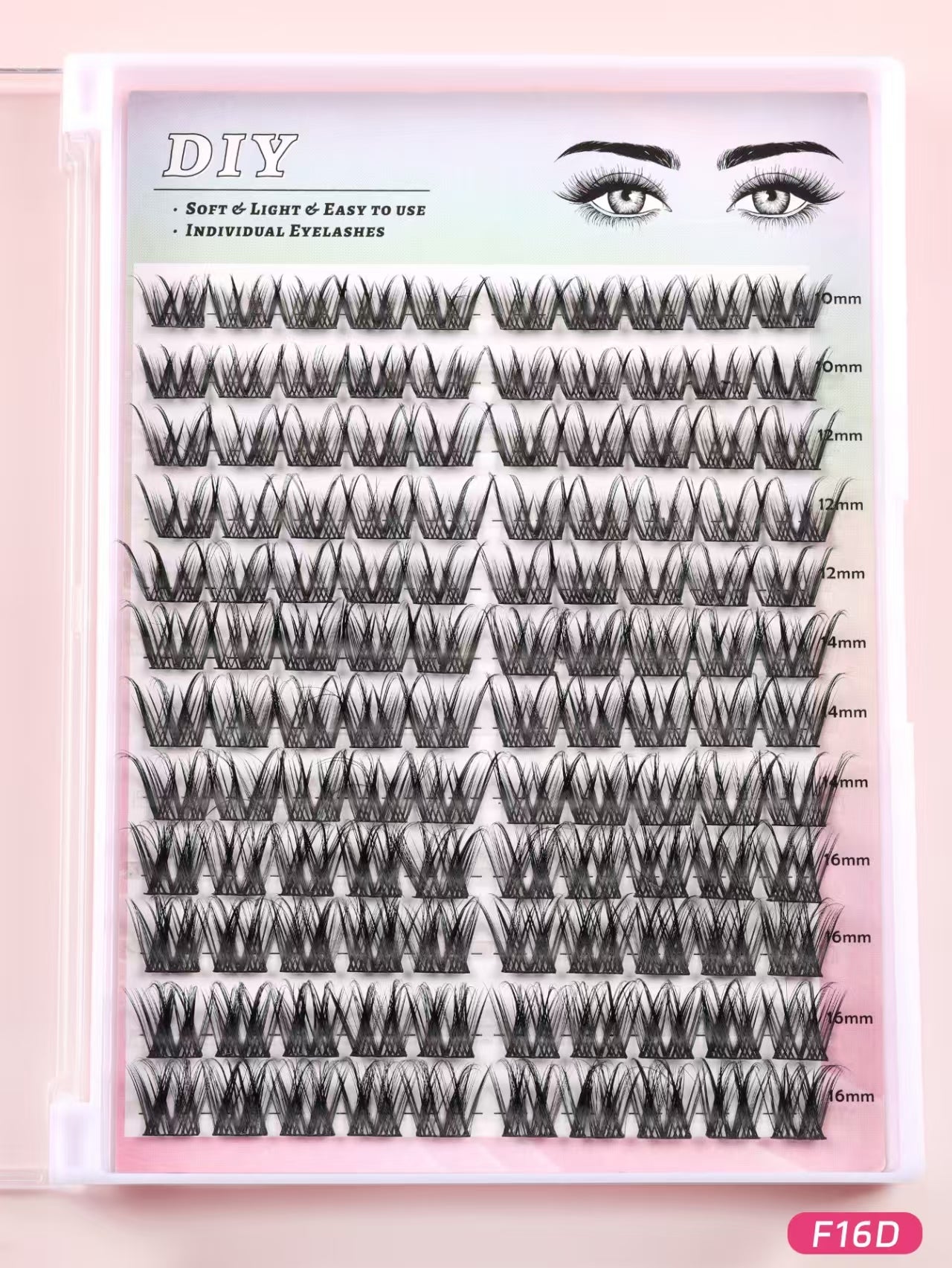 Ensemble d'échantillons de cils en faux vison de 15 mm