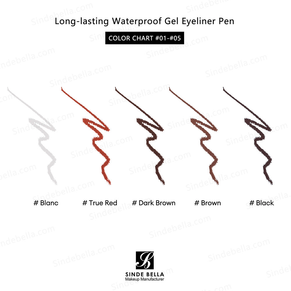 Long-lasting Waterproof Gel Eyeliner Pen (Golden Packaging)