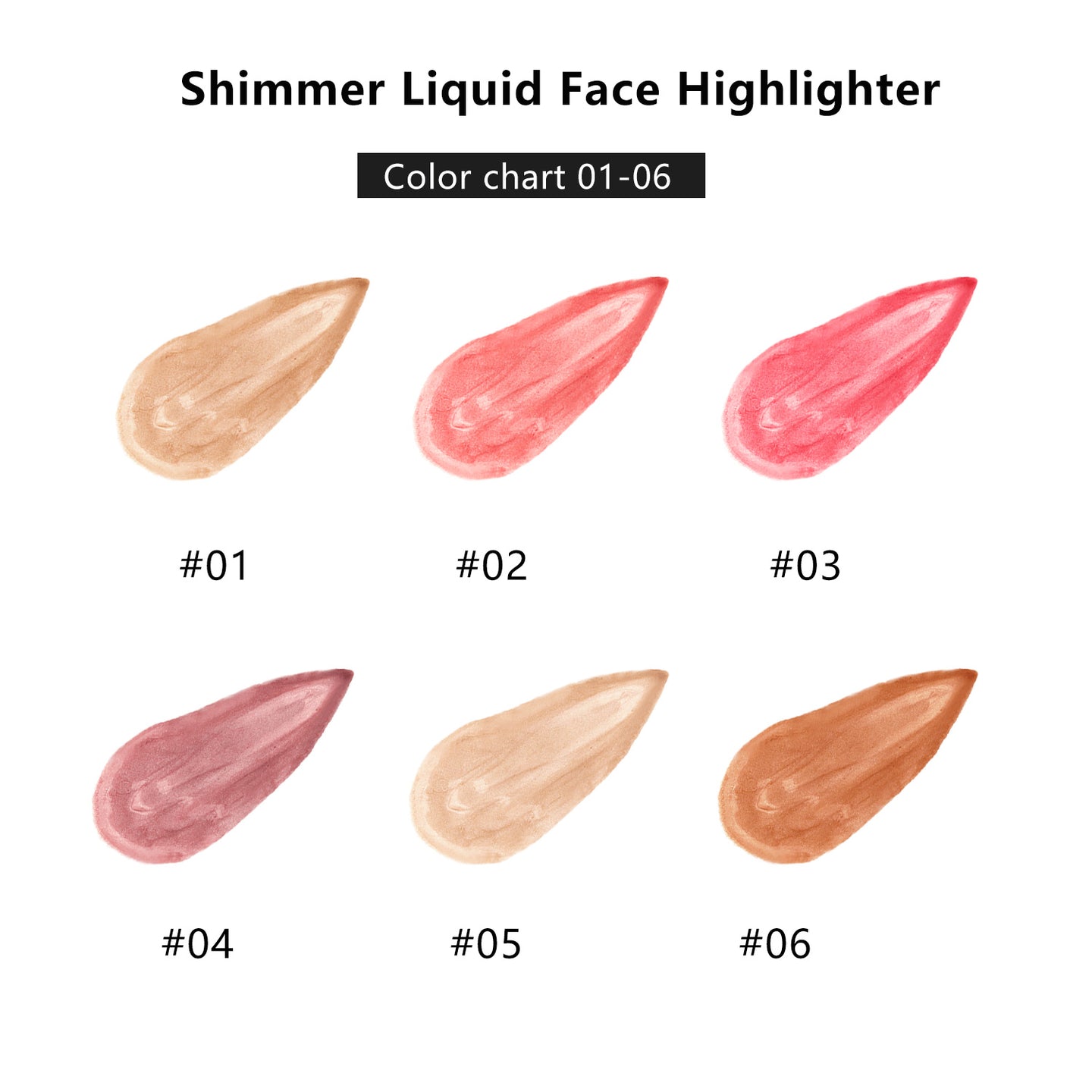 Liquid Face Highlighter Blushes Sampler Kit-6 shades