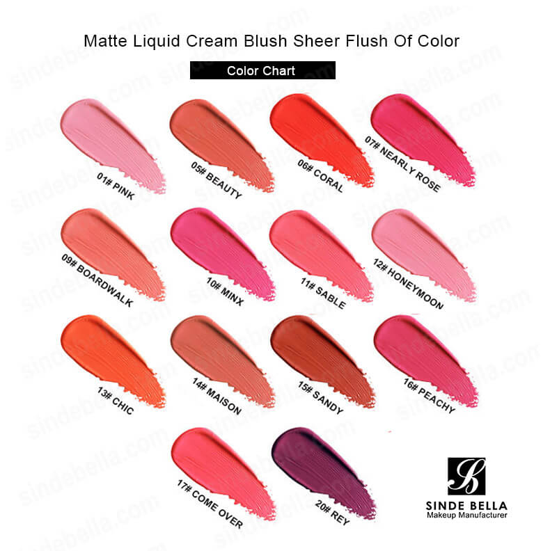 Matte flüssige Creme Rouge Transparente Farbröte