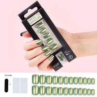 Press on Nails Short Square Glossy Aurora Effect