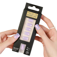 Press on Nails Short Square Glossy Aurora Effect