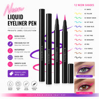 Private Label Colored Liquid Eyeliner Pen – 12 Shades