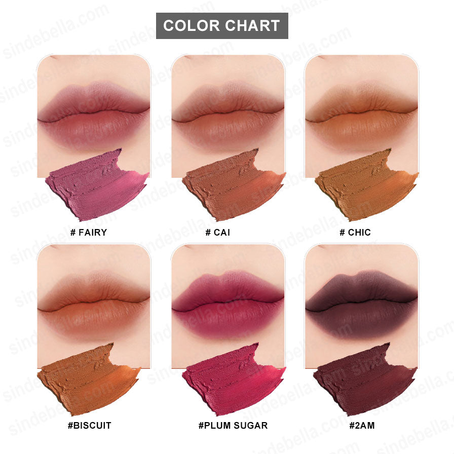 Long-lasting Lightweight Matte Velvet Mist Liquid Lipstick