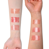 Product swatches on white background on arm