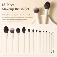 Custom 13-piece makeup brush set with logo for private label beauty brands