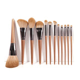 12pcs Champagne Gold Professional Makeup Brush Set