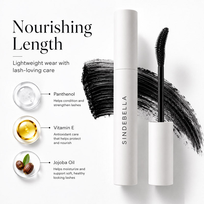 Private label lengthening mascara manufacturer with curved brush and deep black formula