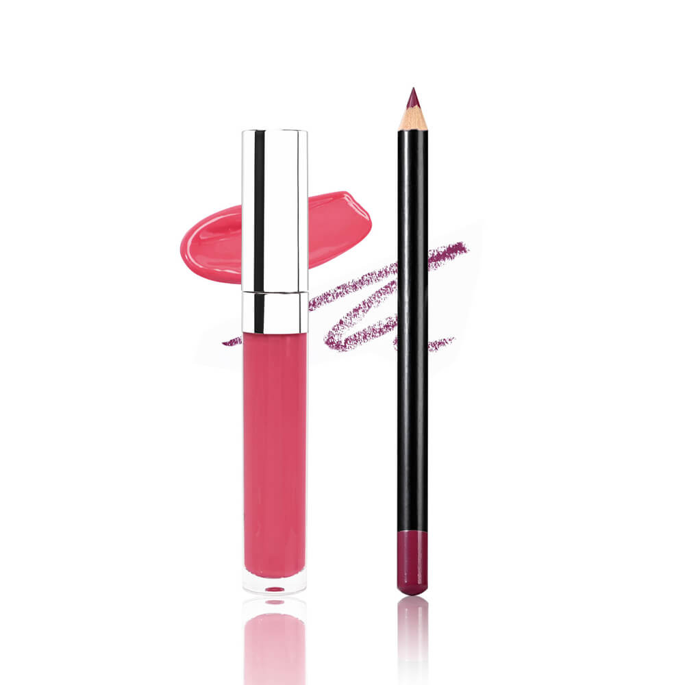 Mattflüssiger Lippenstift und Lipliner-Stift-Make-up-Set