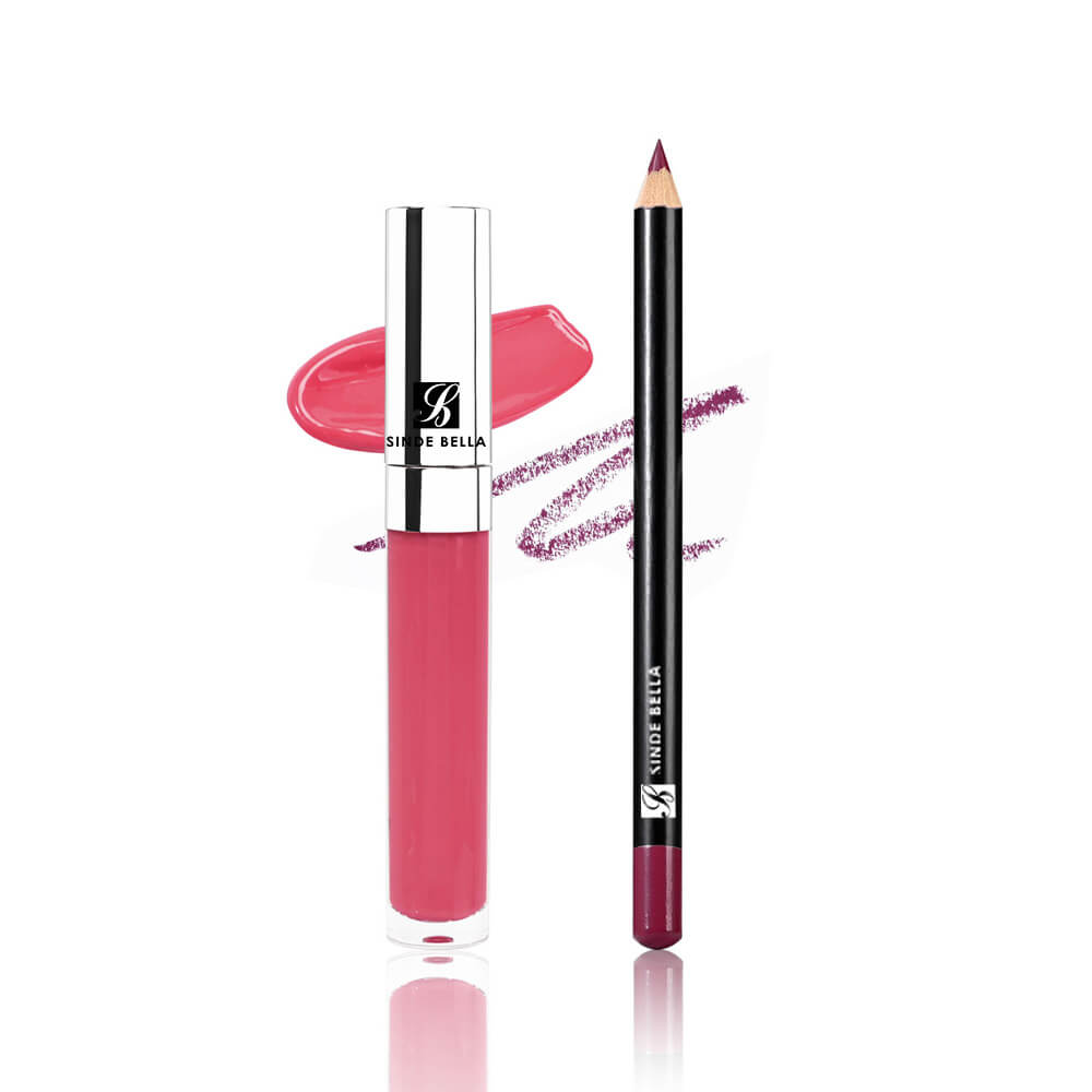 Matte vloeibare lippenstift en Lip Liner potlood make-up Set