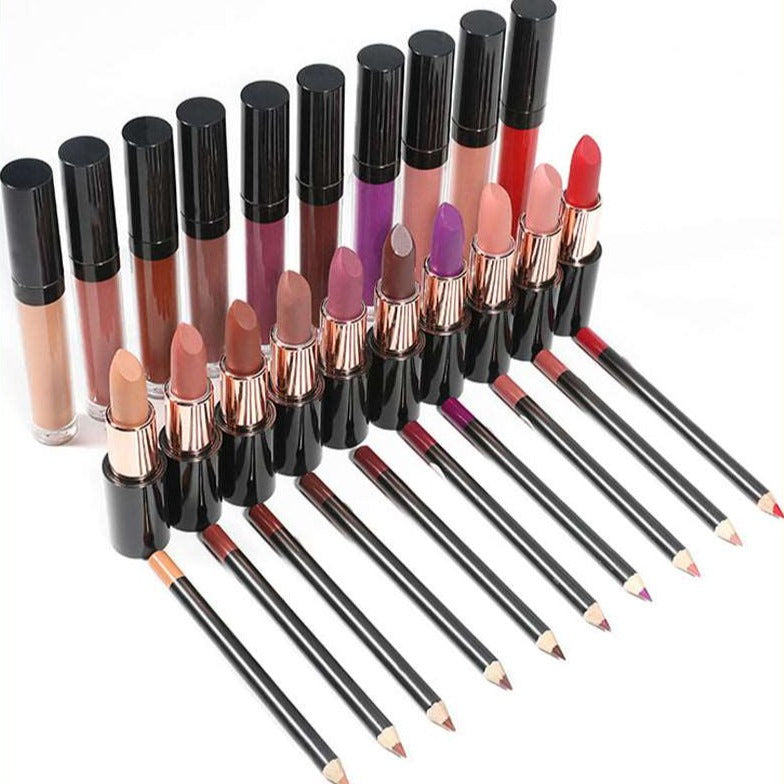 All In One Long-Lasting Matte Lipstick Lipliner Set