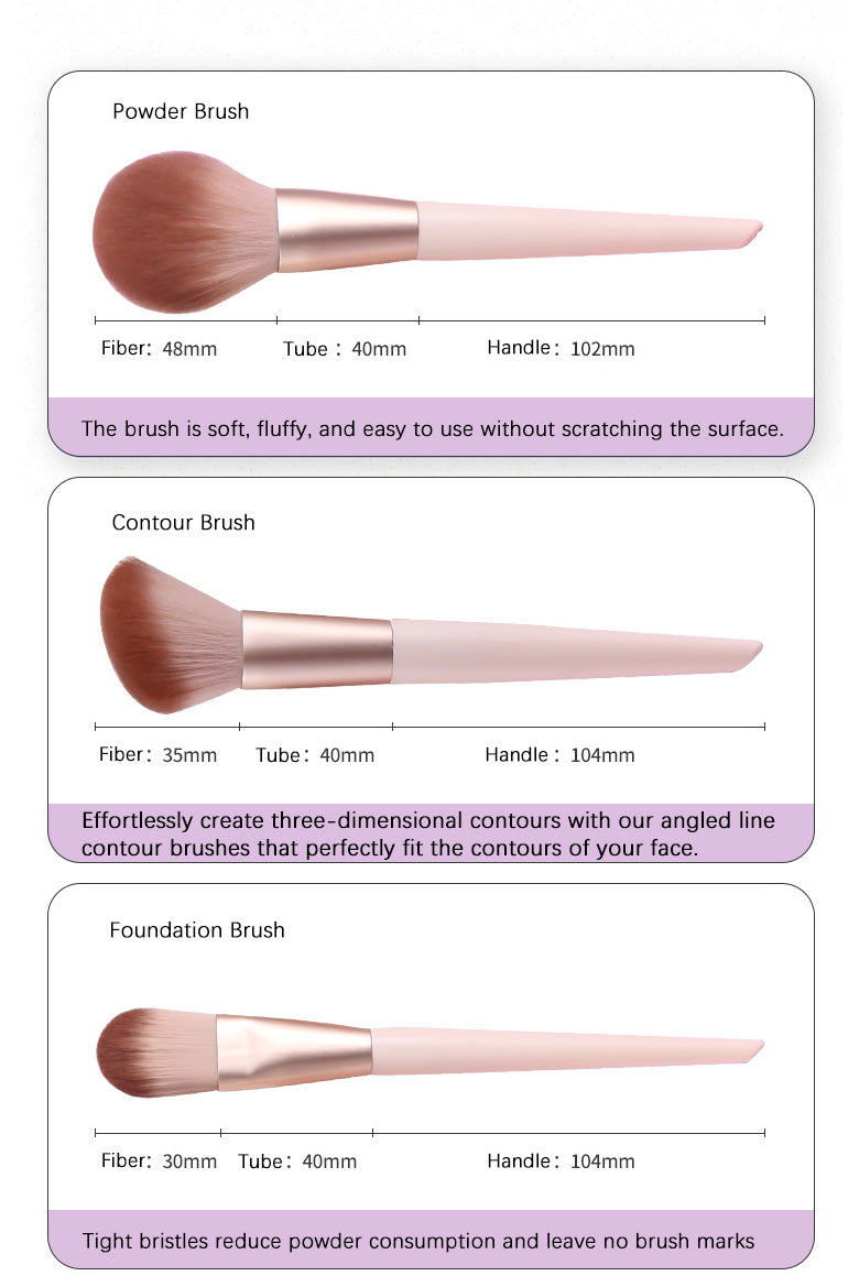 Brosse de lecture professionnelle du maquillage 13pcs (option de 2 couleurs)