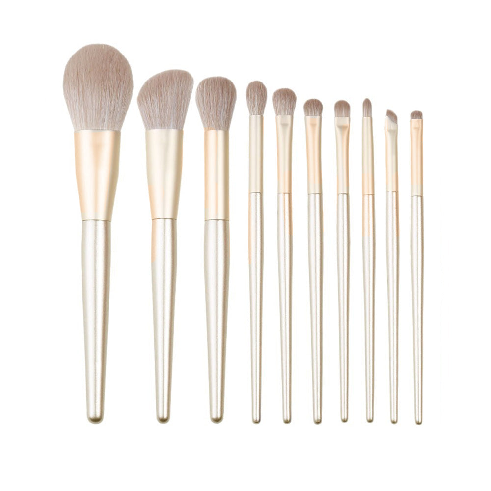 Ensemble de 12 pinceaux de maquillage professionnels Champagne Gold