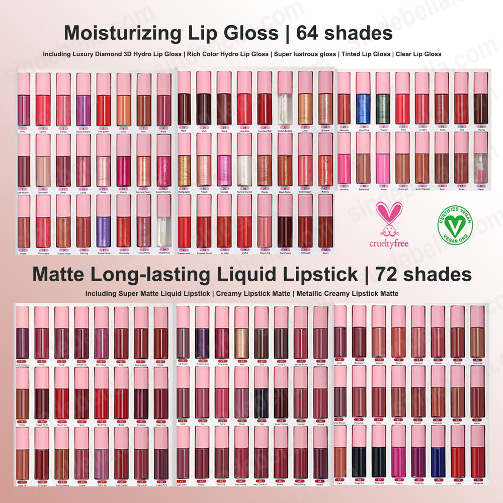 136 shades Mini Matte Lipstick & Lip Gloss Sampler Kit