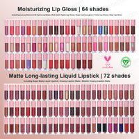 136 shades Mini Matte Lipstick & Lip Gloss Sampler Kit