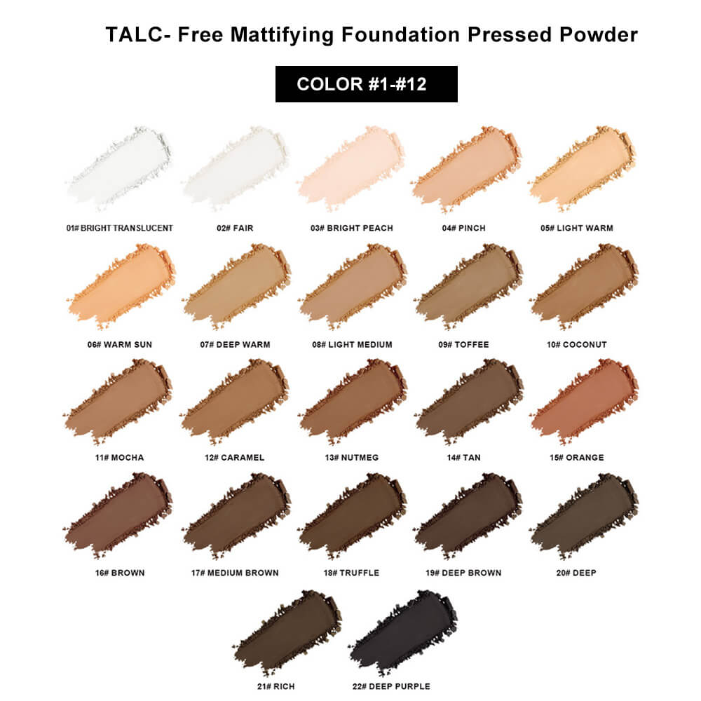 TALC- Free Mattifying Foundation Pressed Powder | FDA Registered Formula